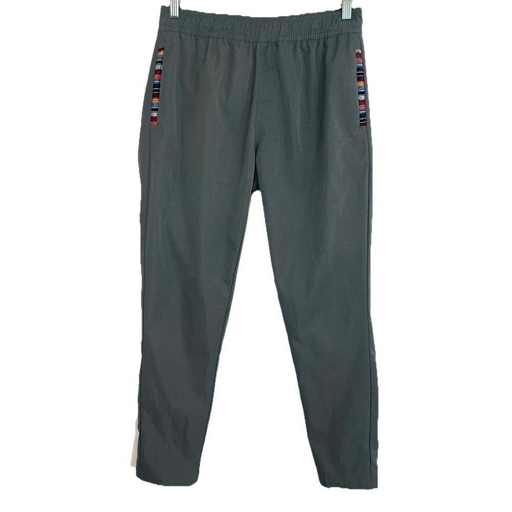 WOWIE Men's MEDIUM Sapien Charcoal Pants Aztec Trim Casual Performance Stretch